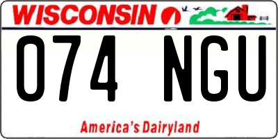 WI license plate 074NGU
