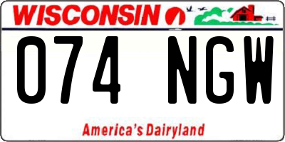 WI license plate 074NGW