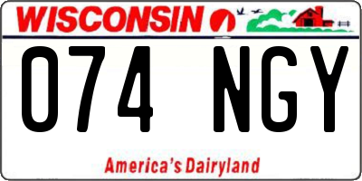 WI license plate 074NGY