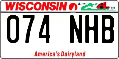 WI license plate 074NHB