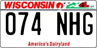 WI license plate 074NHG