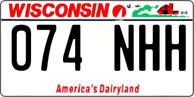 WI license plate 074NHH