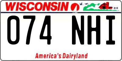 WI license plate 074NHI