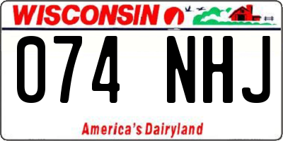 WI license plate 074NHJ