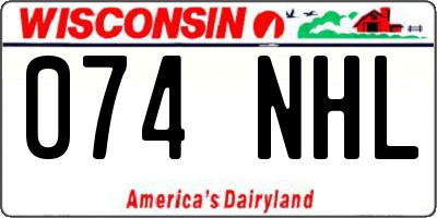 WI license plate 074NHL