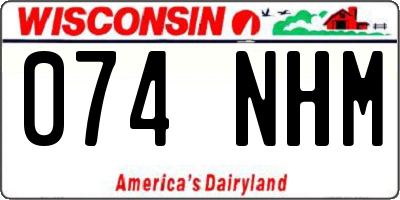 WI license plate 074NHM