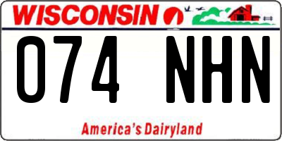 WI license plate 074NHN