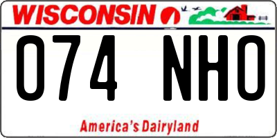 WI license plate 074NHO