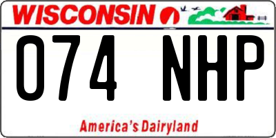 WI license plate 074NHP