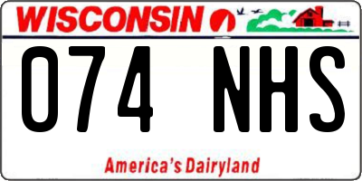 WI license plate 074NHS