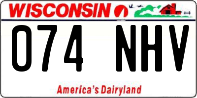 WI license plate 074NHV
