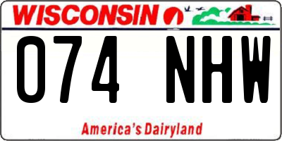 WI license plate 074NHW