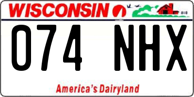 WI license plate 074NHX