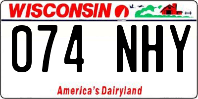 WI license plate 074NHY