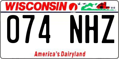 WI license plate 074NHZ