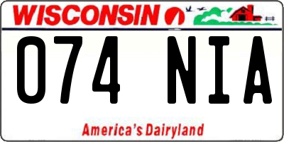 WI license plate 074NIA