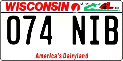 WI license plate 074NIB