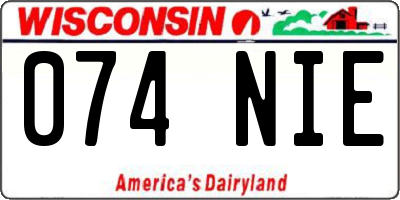 WI license plate 074NIE