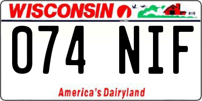WI license plate 074NIF