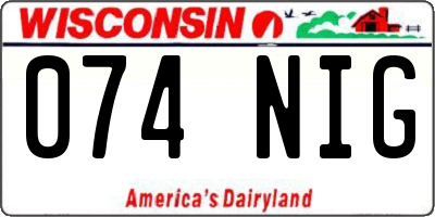 WI license plate 074NIG