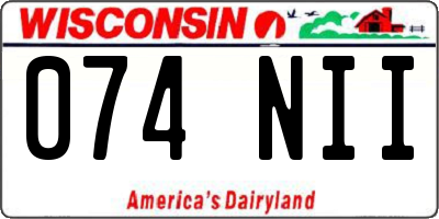 WI license plate 074NII