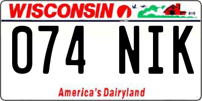 WI license plate 074NIK