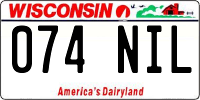 WI license plate 074NIL