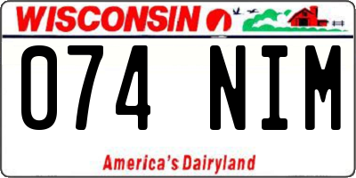 WI license plate 074NIM