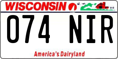 WI license plate 074NIR
