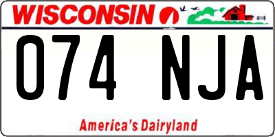 WI license plate 074NJA