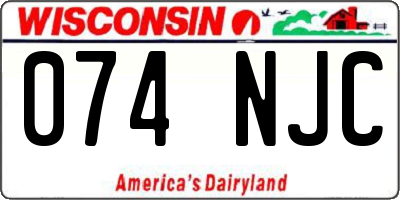WI license plate 074NJC