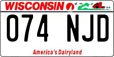 WI license plate 074NJD