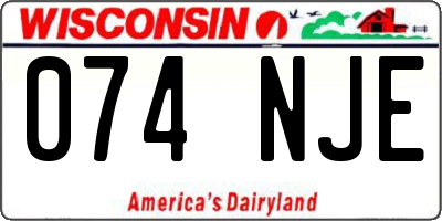 WI license plate 074NJE