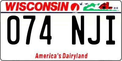WI license plate 074NJI