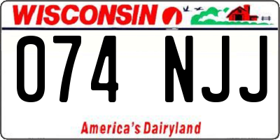WI license plate 074NJJ