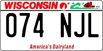 WI license plate 074NJL