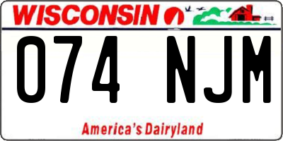 WI license plate 074NJM