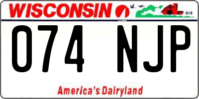 WI license plate 074NJP