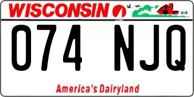 WI license plate 074NJQ