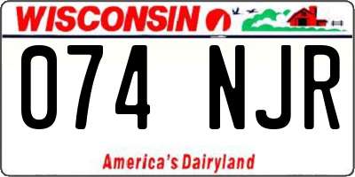 WI license plate 074NJR