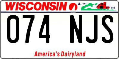WI license plate 074NJS