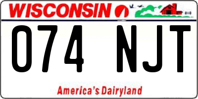 WI license plate 074NJT