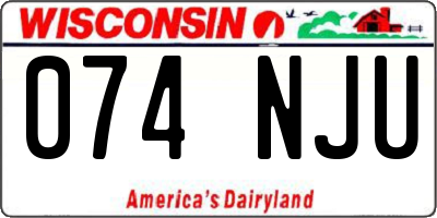 WI license plate 074NJU