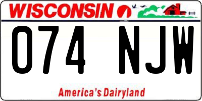 WI license plate 074NJW