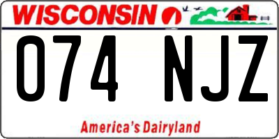 WI license plate 074NJZ