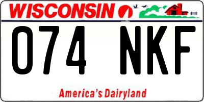 WI license plate 074NKF