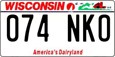WI license plate 074NKO