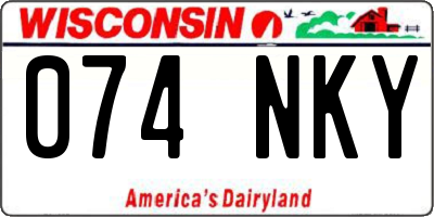WI license plate 074NKY