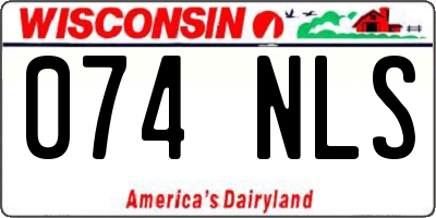 WI license plate 074NLS