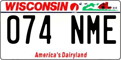 WI license plate 074NME